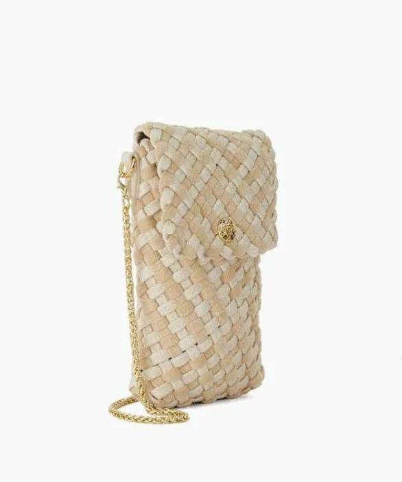 Dune London Handbags Women Saff Cream Woven Phone Cross Body Bag Neutral