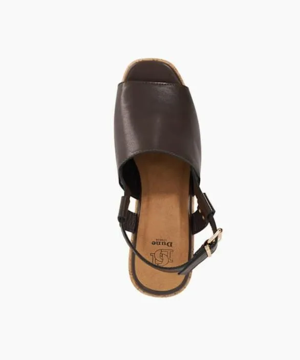 Dune London Heeled Sandals Women Kosley Brown Leather Open Toe Wedge Heels Brown