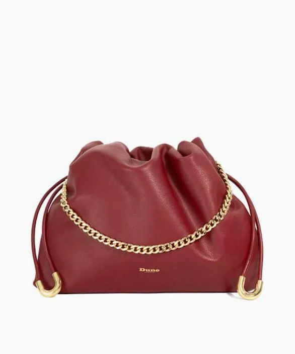 Dune London Leather Bags Women Primrose L Dark Red Leather Drawstring Bag Red Dune London Leather Bags Women Primrose L Dark Red Leather Drawstring Bag Red