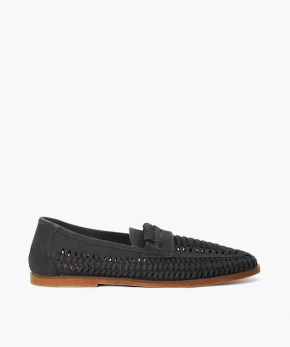 Dune London Loafers Men Brickles Dark Navy Casual Woven Loafers Blue
