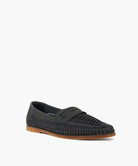 Dune London Loafers Men Brickles Dark Navy Casual Woven Loafers Blue