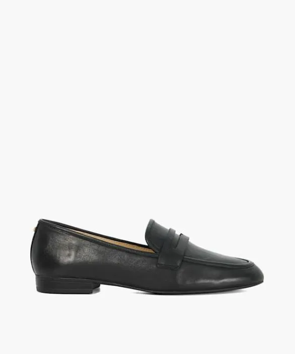 Dune London Loafers Women Gladys Black Leather Penny Loafers Black