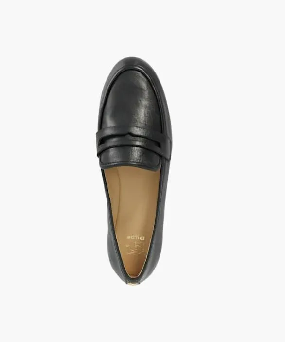 Dune London Loafers Women Gladys Black Leather Penny Loafers Black