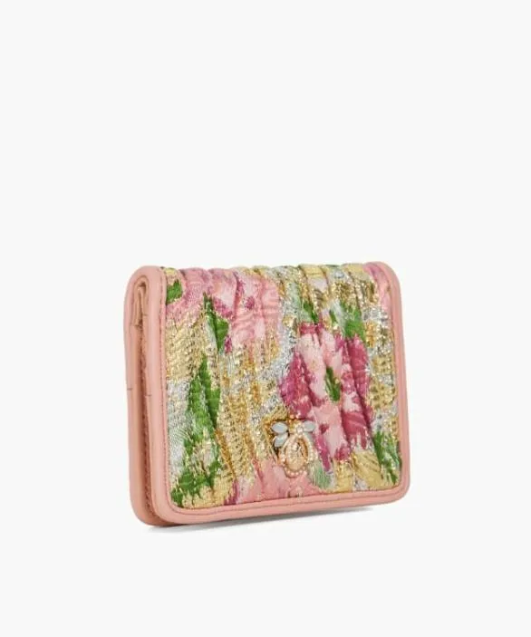 Dune London Purses Women Kaci Pink Quilted Floral Dune Bug Purse Pink