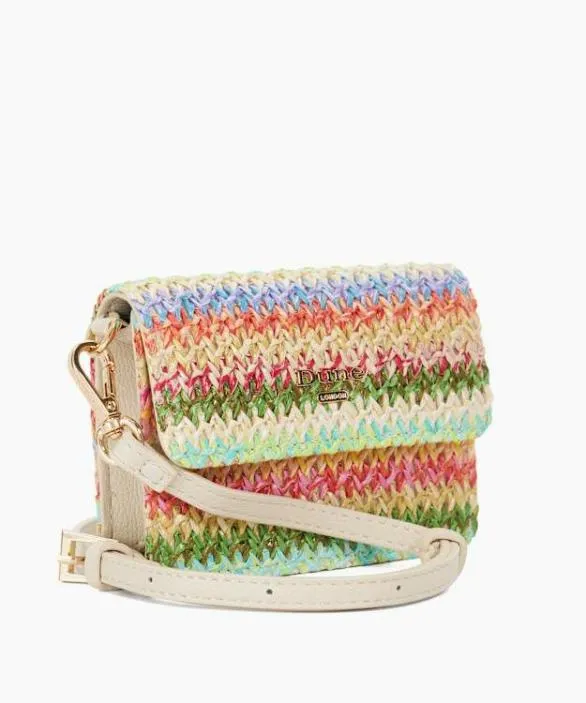 Dune London Purses Women Kissed Multi Raffia Crossbody Coin Purse Multi