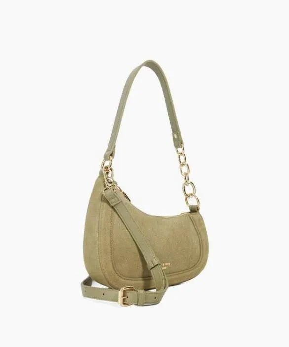 Dune London Shoulder Bags Women Direction Khaki Asymmetric Chain Detail Shoulder Bag Green