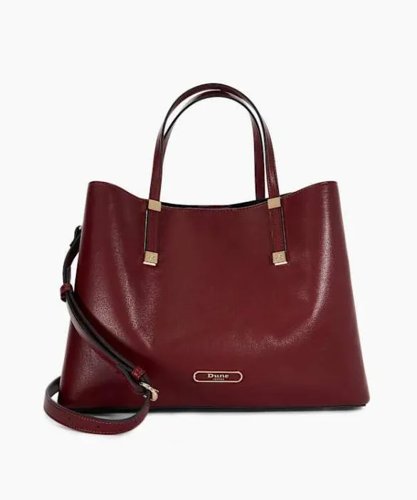 Dune London Tote Bags Women Dorry Berry Branded Hardware Tote Bag Red