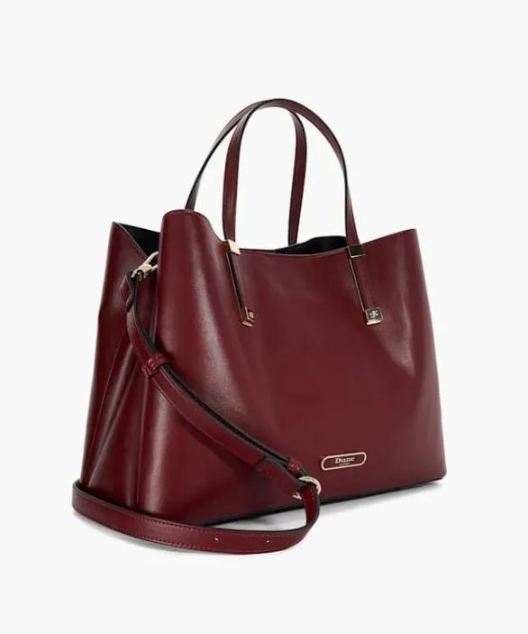 Dune London Tote Bags Women Dorry Berry Branded Hardware Tote Bag Red