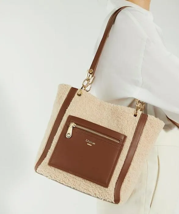 Dune London Tote Bags Women Duckie Tan Long Handle Logo Tote Neutral