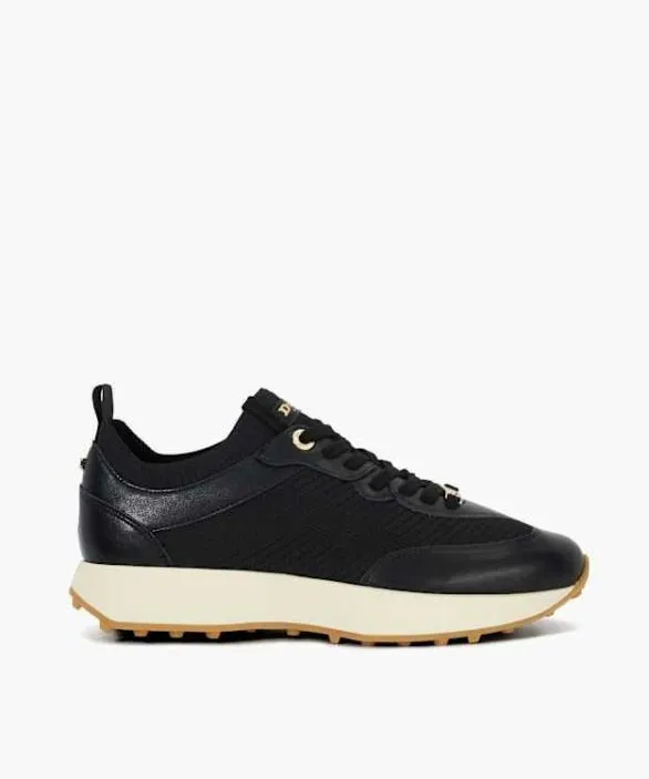 Dune London Trainers Women Embilie Black Rubber Sole Lace Up Trainers Black