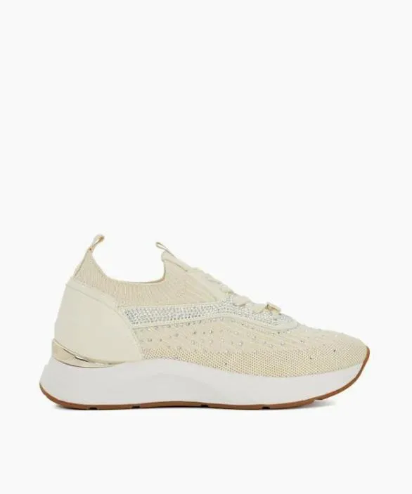 Dune London Trainers Women Eras Cream Embellished Runner Trainers Neutral