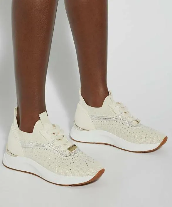 Dune London Trainers Women Eras Cream Embellished Runner Trainers Neutral