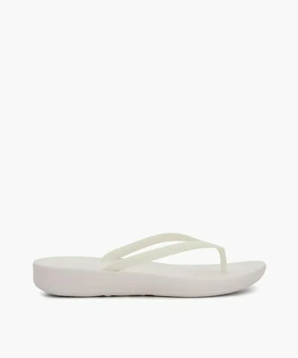 Dune London White Sandals Women Iqushion White Wedge Flip Flop Black
