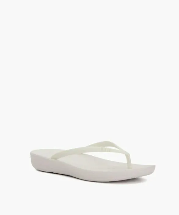 Dune London White Sandals Women Iqushion White Wedge Flip Flop Black