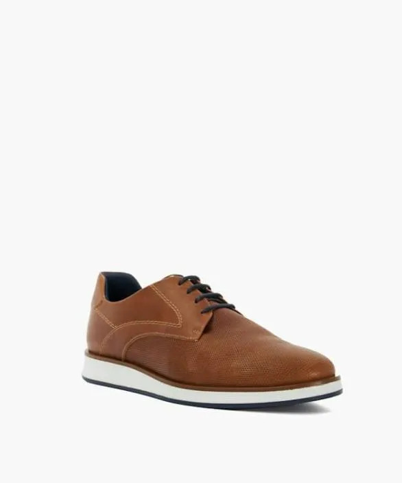 Dune London Wide Fit Shoes Men Beko Tan Wide Fit Lace Up Shoes Brown