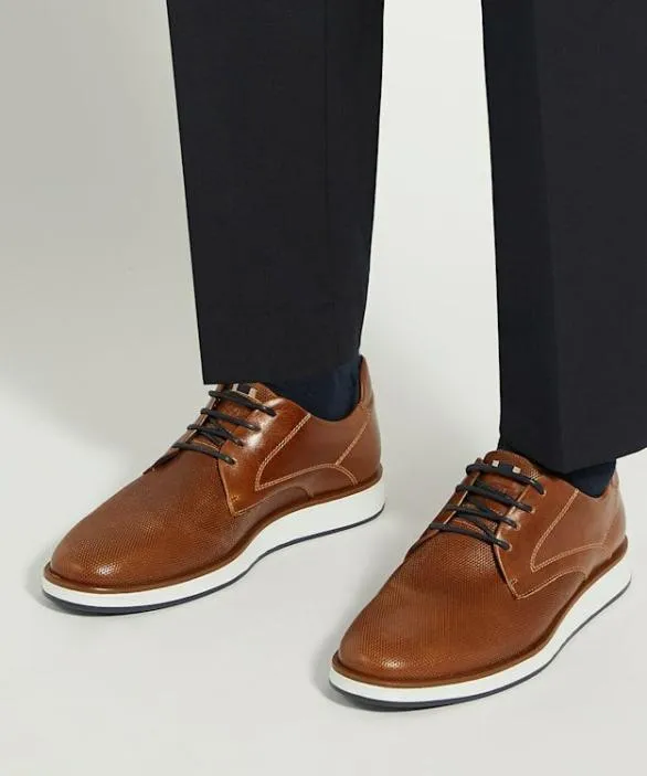 Dune London Wide Fit Shoes Men Beko Tan Wide Fit Lace Up Shoes Brown