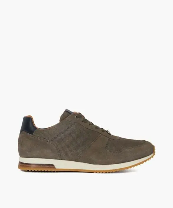 Dune London Wide Fit Shoes Men Trilogy Grey Wide Fit LaceUp Runner Trainers Grey
