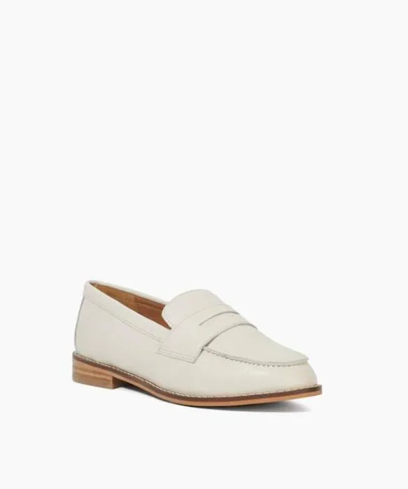 Dune London Wide Fit Shoes Women Ginelli Ecru Wide Fit Penny Loafer White