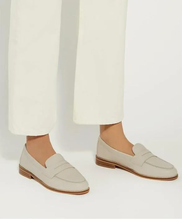 Dune London Wide Fit Shoes Women Ginelli Ecru Wide Fit Penny Loafer White