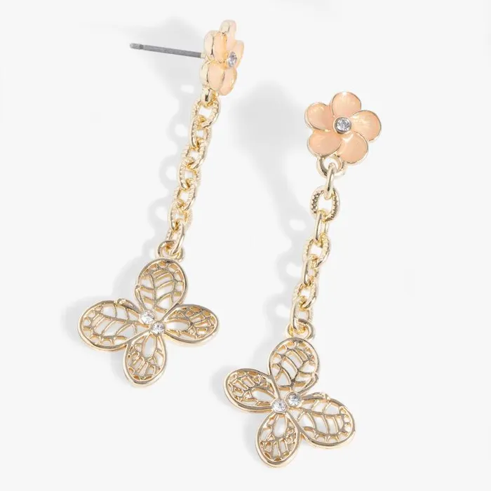 Earrings Women Alex And Ani Filigree Butterfly Drop Earring Gold