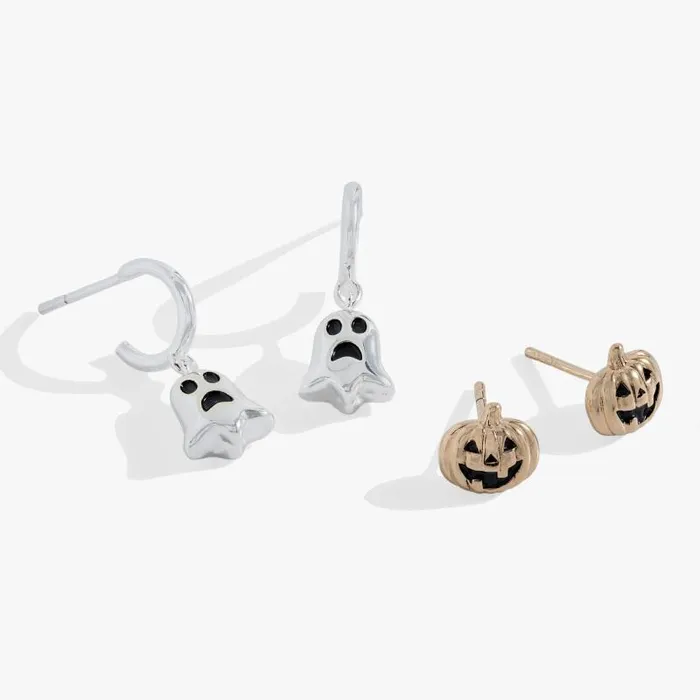 Earrings Women Alex And Ani Ghost And Pumpkin Earring Set Two Tone