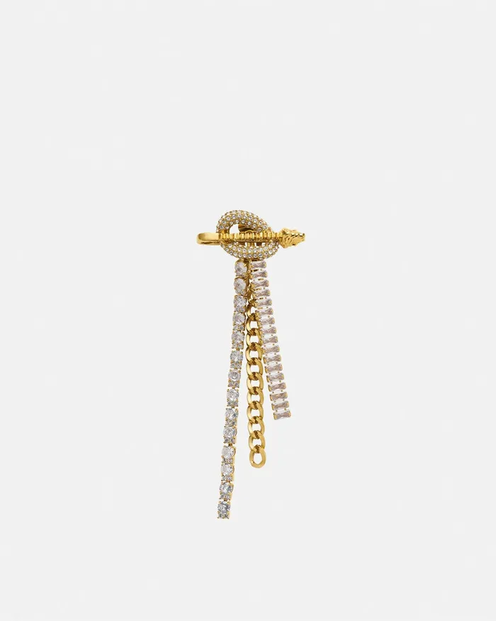 Earrings Women Versace Clash Drop Single Earring Gold