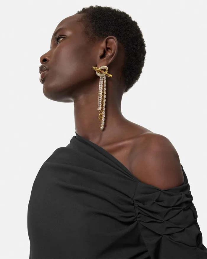 Earrings Women Versace Clash Drop Single Earring Gold
