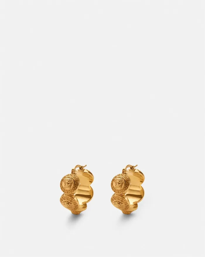 Earrings Women Versace Tribute Medusa Hoop Earrings Gold