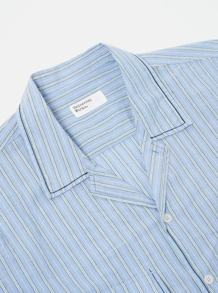Embroidered LS Utility Shirt In Blue Chelsea Cotton S Men Universal Works Overshirts