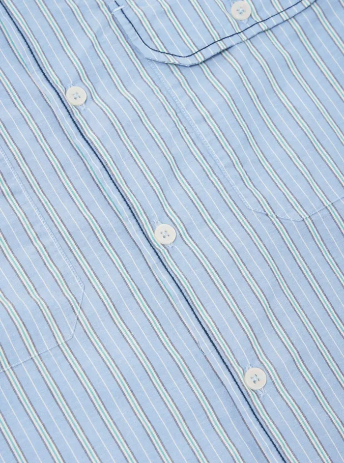 Embroidered LS Utility Shirt In Blue Chelsea Cotton S Men Universal Works Overshirts