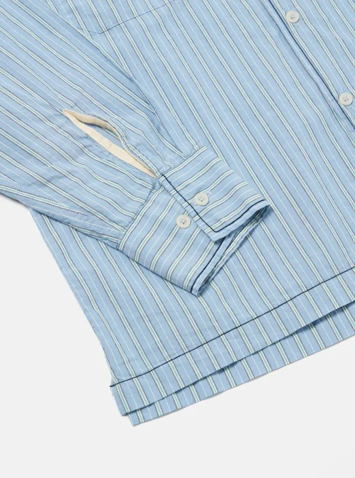 Embroidered LS Utility Shirt In Blue Chelsea Cotton S Men Universal Works Overshirts