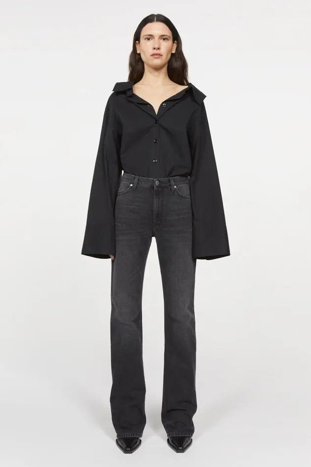 Extended Flare Denim Black Women Rodebjer Denim