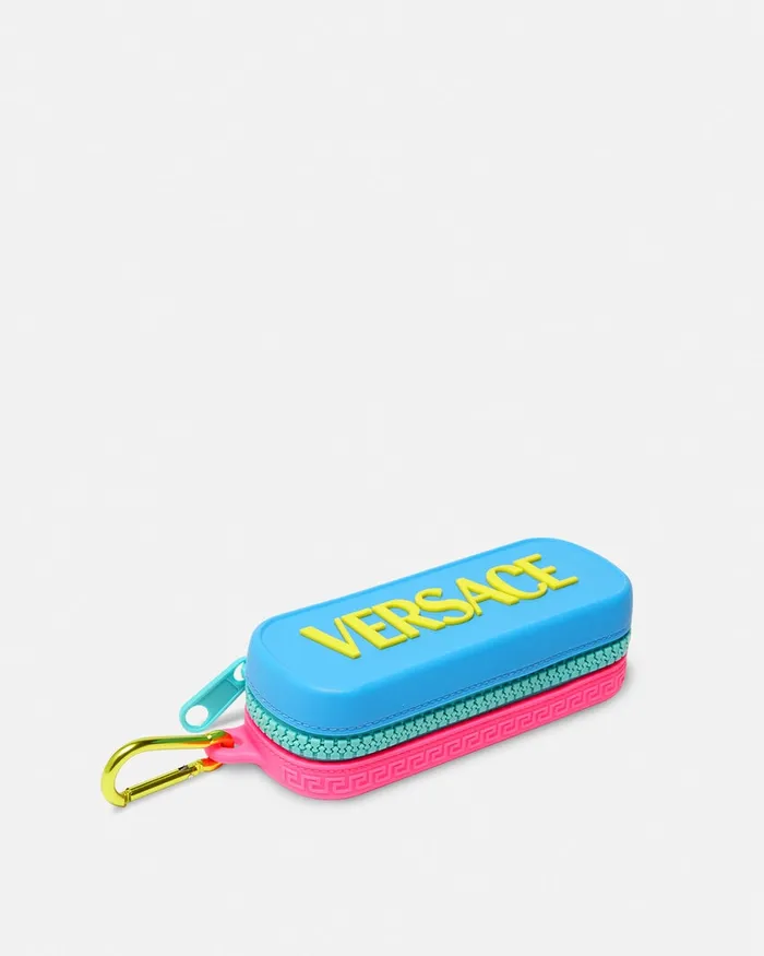 Eyewear Kids Versace Medusa Plaque Rectangular Glasses Light Pink