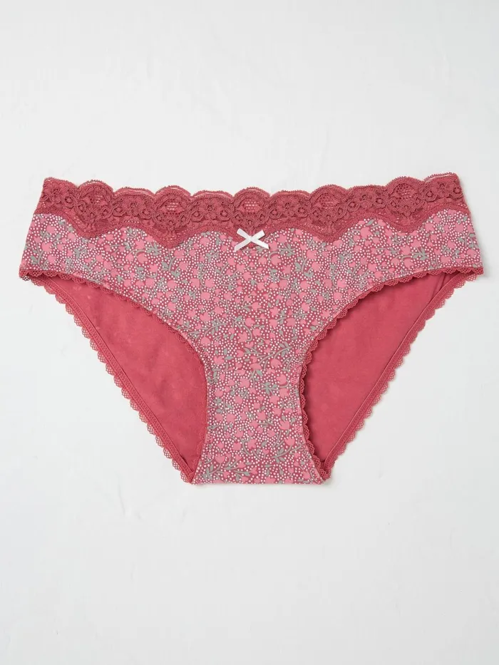 Fat Face 3 For 2 Underwear Martha Red Floral Mini Knickers 8211 Women