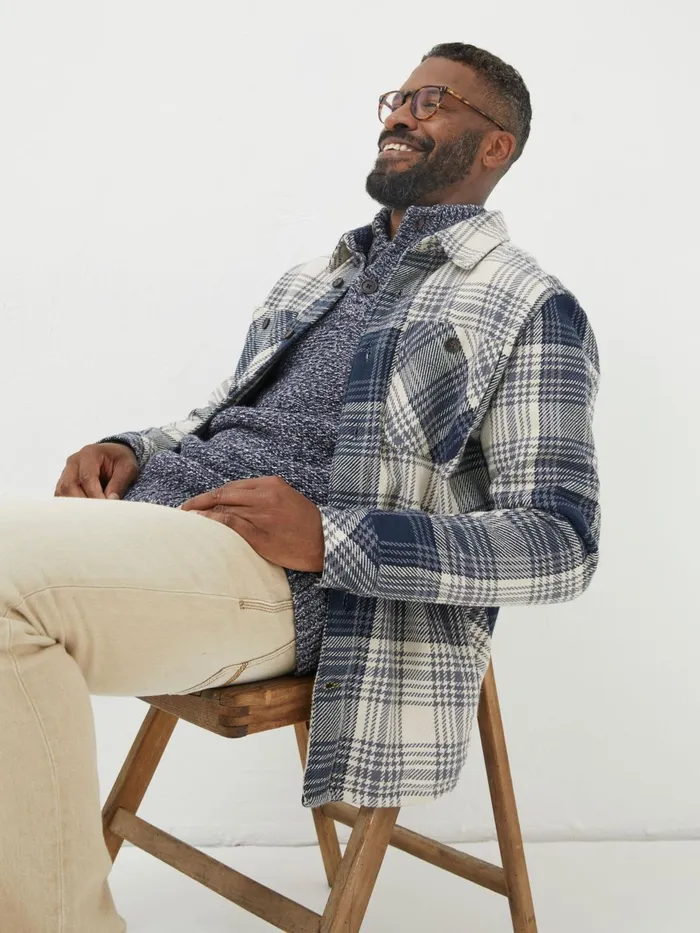 Fat Face Coats and Jackets Blue Ryton Ombre Overshirt 8211 Men