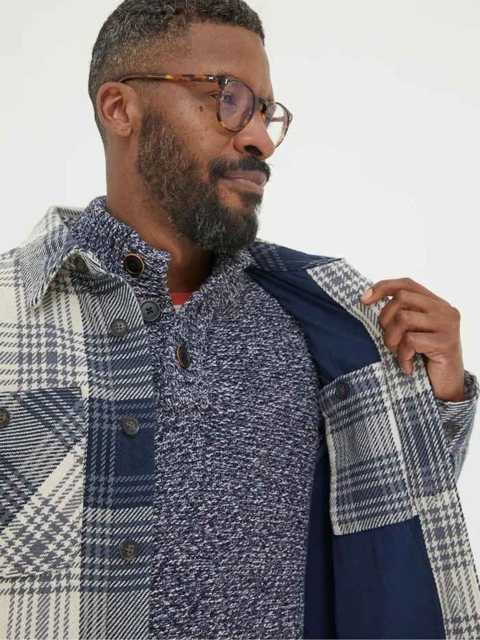 Fat Face Coats and Jackets Blue Ryton Ombre Overshirt 8211 Men