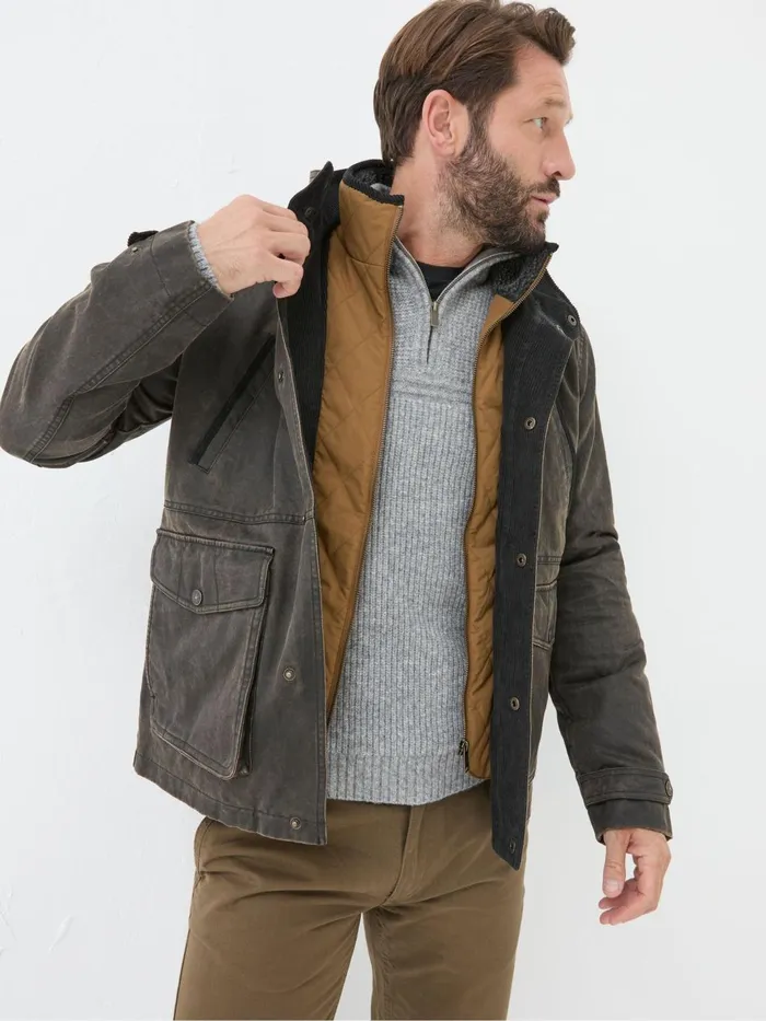 Fat Face Coats and Jackets Broadsands Brown Funnel Neck Jacket 8211 Men