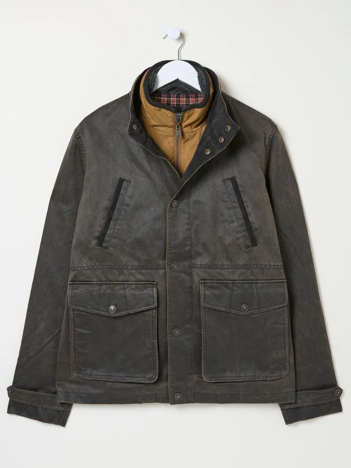 Fat Face Coats and Jackets Broadsands Brown Funnel Neck Jacket 8211 Men