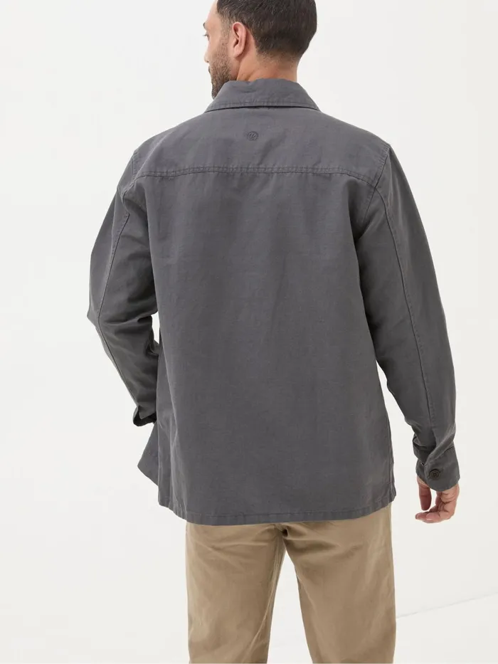 Fat Face Coats and Jackets Grey Cotton Linen Worker Jacket 8211 Men