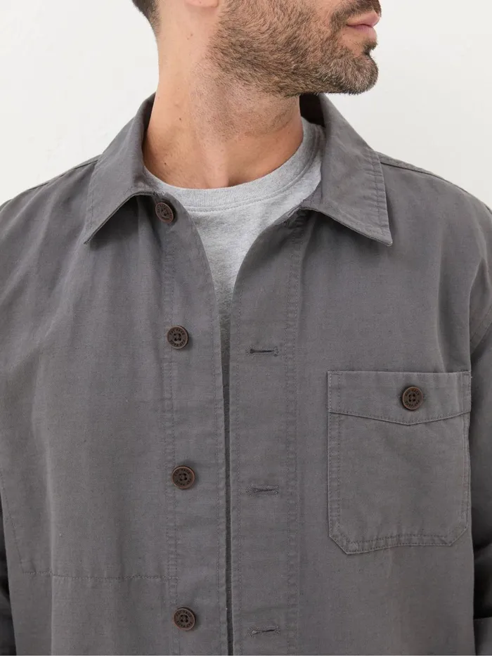 Fat Face Coats and Jackets Grey Cotton Linen Worker Jacket 8211 Men