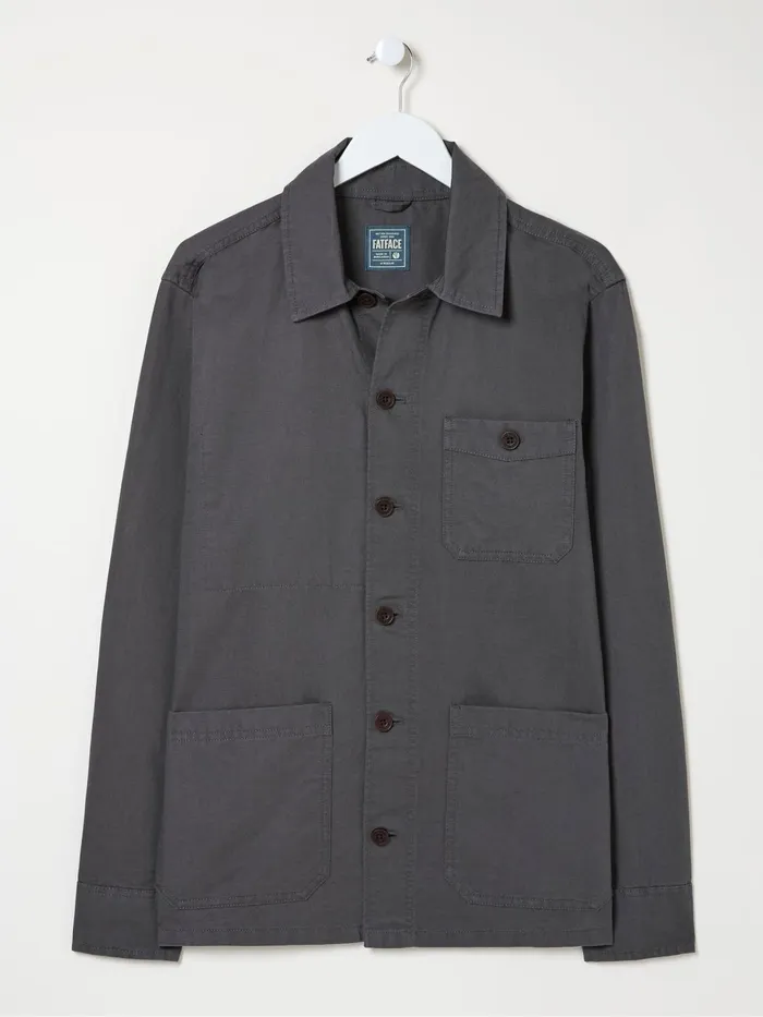 Fat Face Coats and Jackets Grey Cotton Linen Worker Jacket 8211 Men