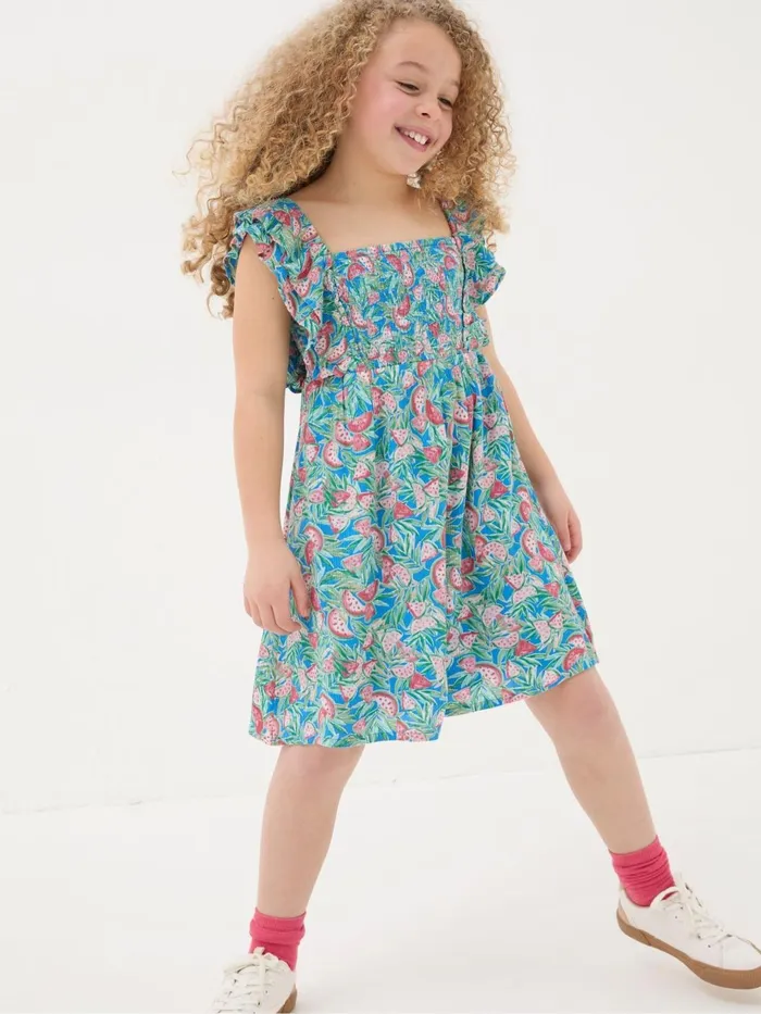 Fat Face Dresses Blue Watermelon Frill Dress 8211 Kids