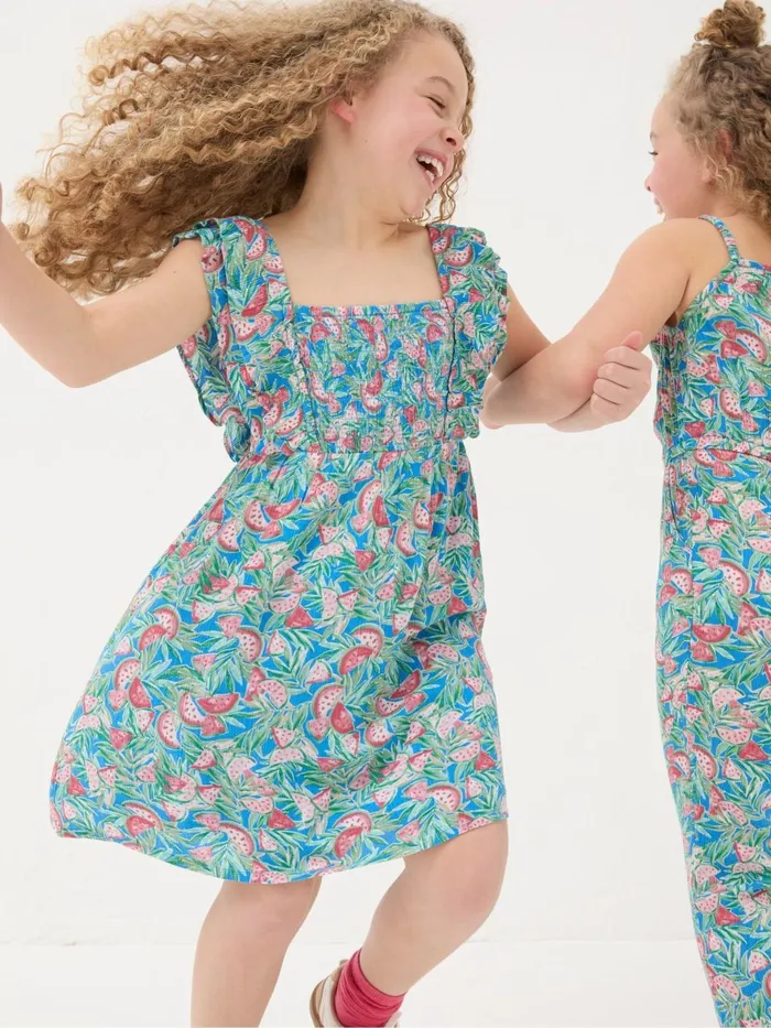 Fat Face Dresses Blue Watermelon Frill Dress 8211 Kids