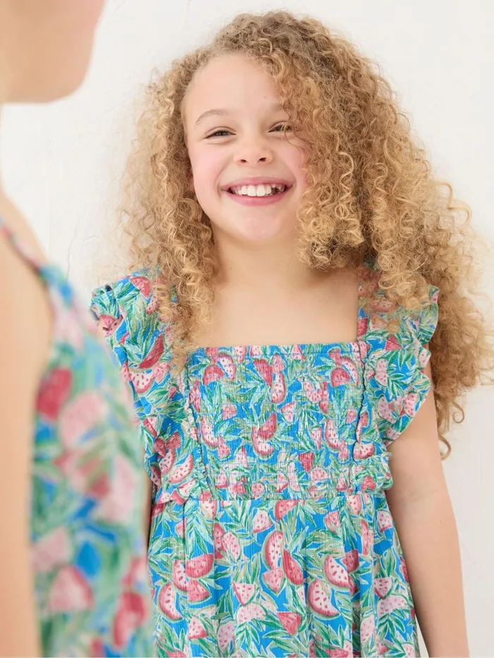 Fat Face Dresses Blue Watermelon Frill Dress 8211 Kids