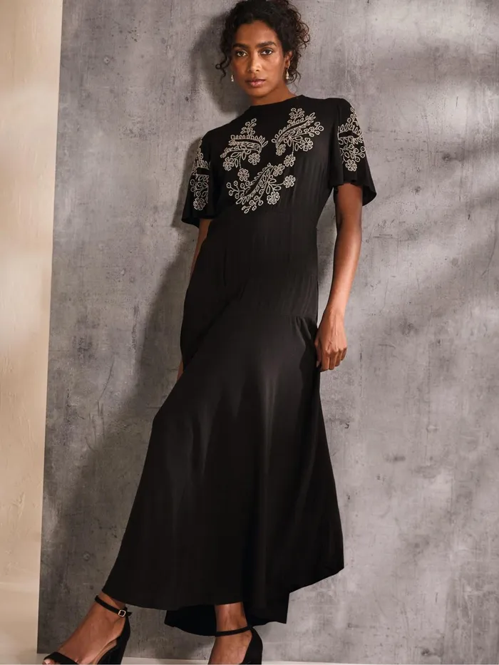 Fat Face Dresses Margot Black Beaded Maxi Dress 8211 Women