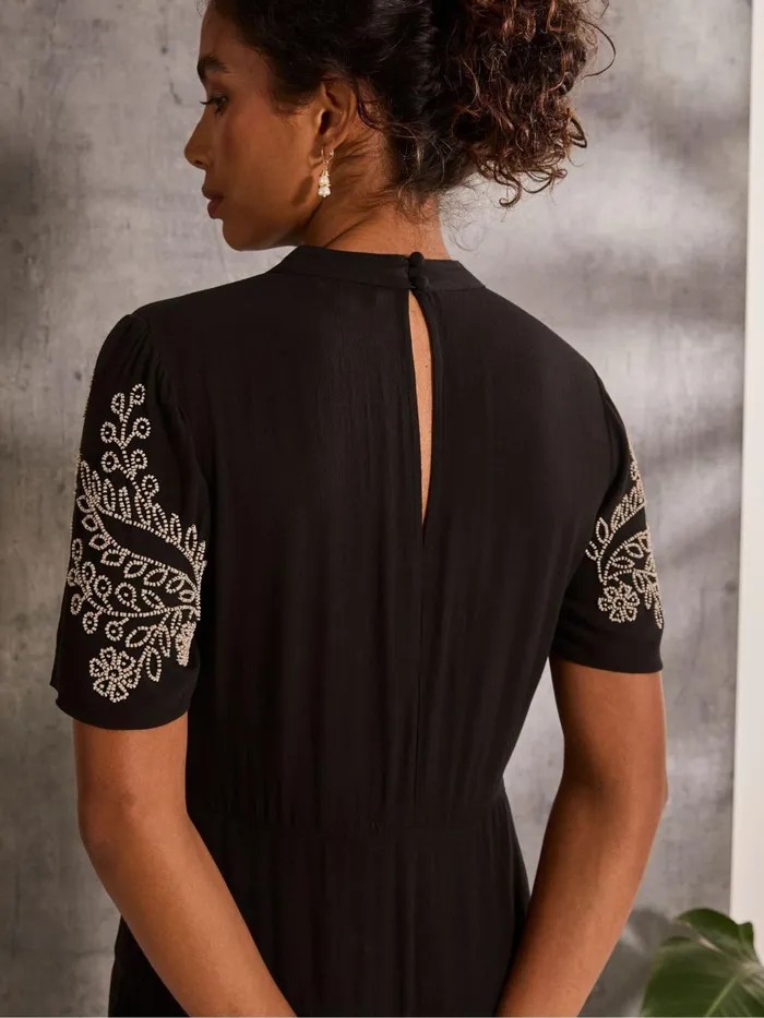Fat Face Dresses Margot Black Beaded Maxi Dress 8211 Women