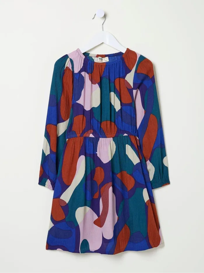 Fat Face Dresses Sasha Blue Abstract Dress 8211 Kids