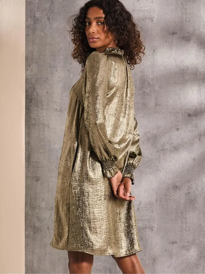 Fat Face Dresses Silas Gold Metallic Dress 8211 Women