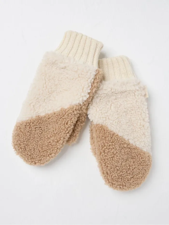 Fat Face Gloves Ivory Borg Mitten 8211 Women