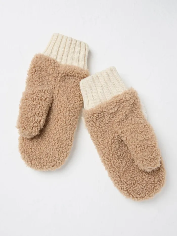 Fat Face Gloves Ivory Borg Mitten 8211 Women